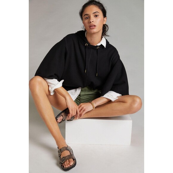 Black Anthropologie Maeve Hooded Poncho Sweater (NWT) - Picture 4 of 5